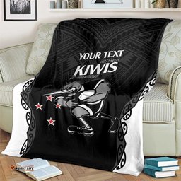 Aotearoa Rugby Custom Blanket Maori Kiwi Mascot Style