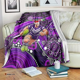 Merry Christmas AFL Fremantle Freo Blanket Aboriginal Santa Football Mascot