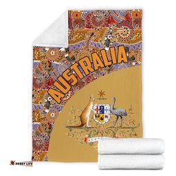 Premium Blanket Aboriginal Patterns Blanket Australian Coat Of Arms
