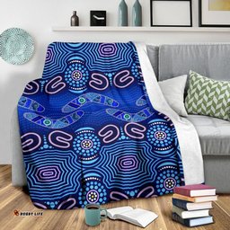 Australia Aboriginal Inspired Blanket - Boomerangs And Dot Painting Art Ver02