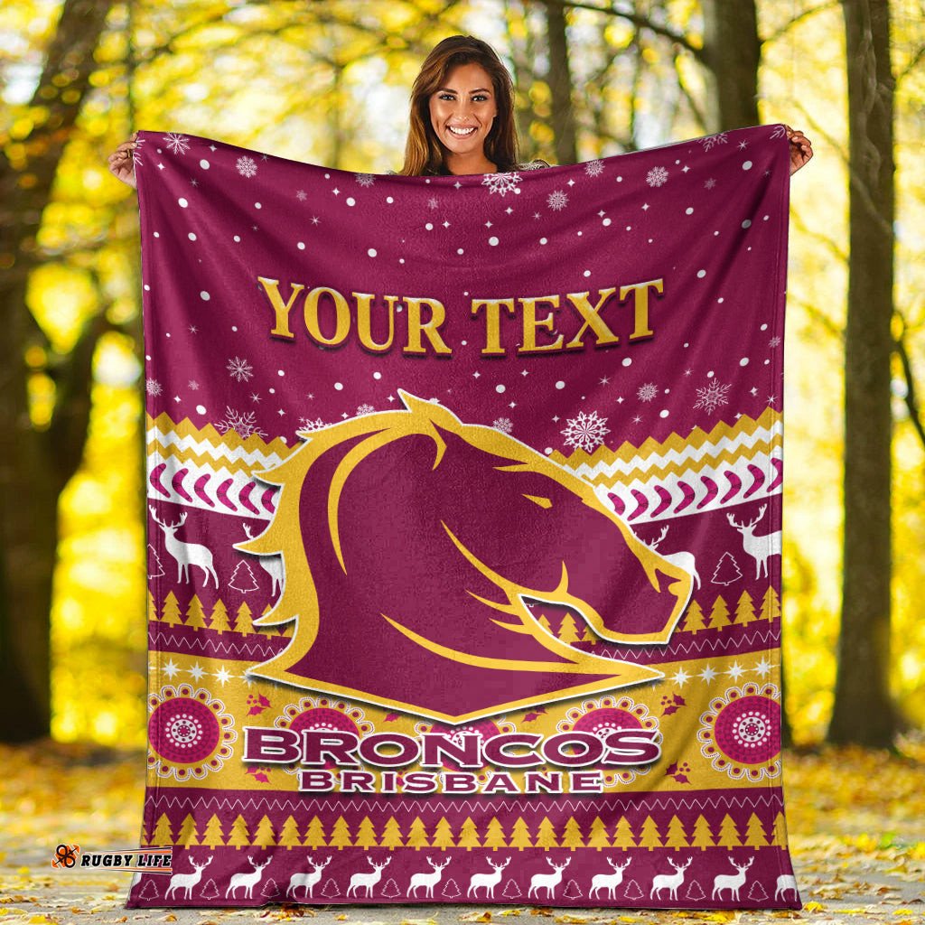 custom personalised broncos aboriginal premium blanket christmas brisbane