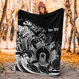customaboriginal premium blanket torres strait islands in wave black
