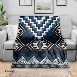 Blue Taniko Aotearoa Blanket Niho Taniwha Mix Poutama
