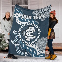 Custom Personalised Carlton Football Premium Blanket Blues 1864 Boomerang Indigenous Artsy