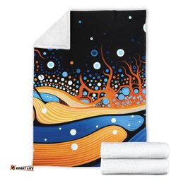Australia Dreaming Aboriginal Blanket - Aboriginal Art Indigenous Dot Painting Inspired Blanket