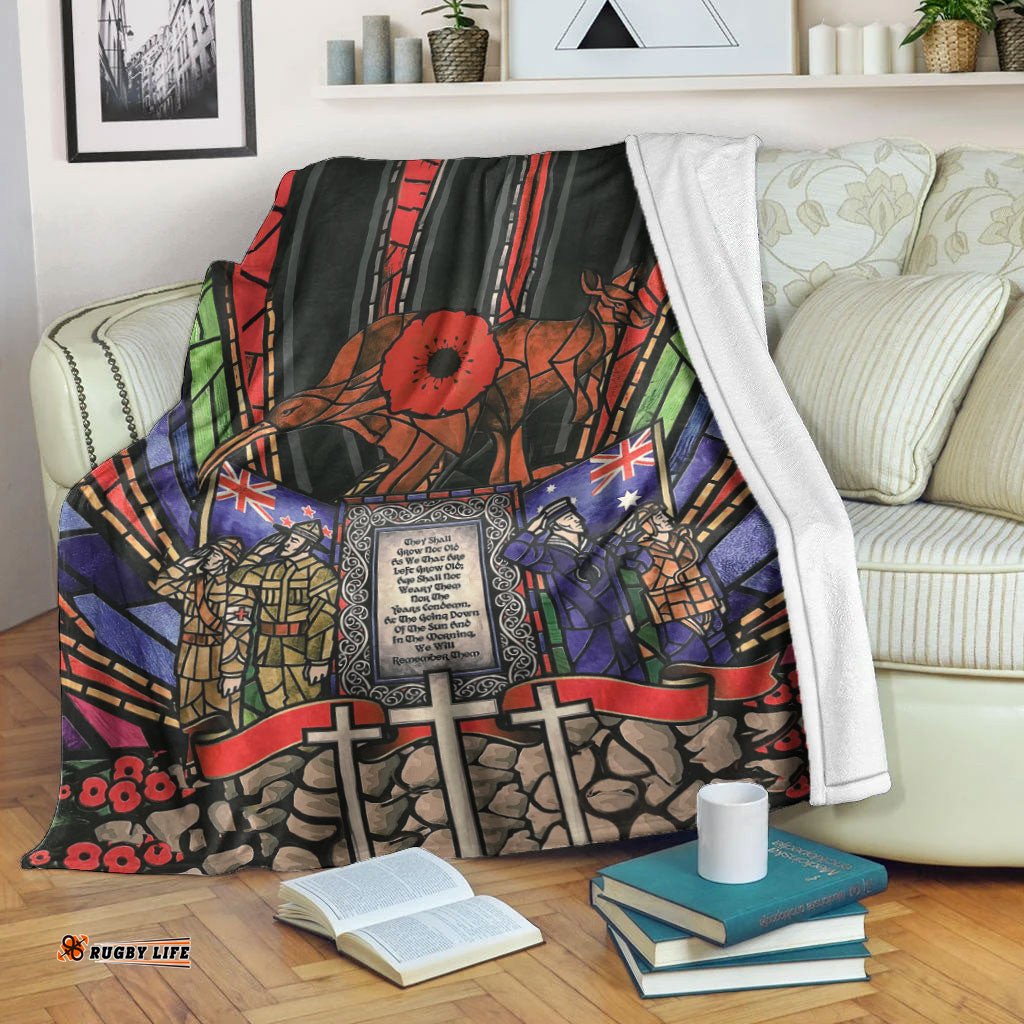 vibehoodie blanket anzac day lest we forget australia new zealand premium blanket