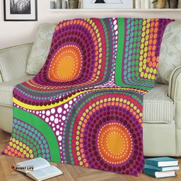 Australia Aboriginal Blanket - Aboriginal Rainbow Dot Inspired Blanket