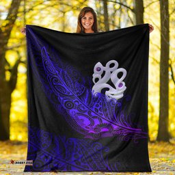 Aotearoa Premium Blanket Purple Fern Mix Manaia Matau