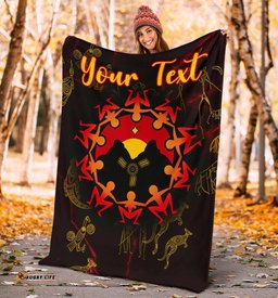 Custom Aboriginal Premium Blanket Australia Map and Indigenous Flag