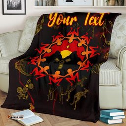 Custom Aboriginal Premium Blanket Australia Map and Indigenous Flag