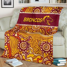 brisbane broncos premium blanket aboriginal patterns