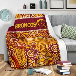 brisbane broncos premium blanket aboriginal patterns