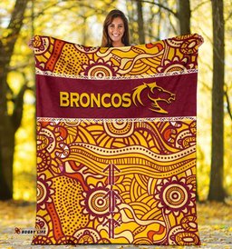 brisbane broncos premium blanket aboriginal patterns
