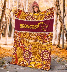 brisbane broncos premium blanket aboriginal patterns