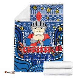 Newcastle Knights Christmas Custom Blanket - Christmas Knit Patterns Vintage Jersey Ugly Blanket