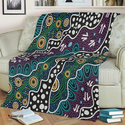Australia Aboriginal Blanket - Dot Painting Art Blanket