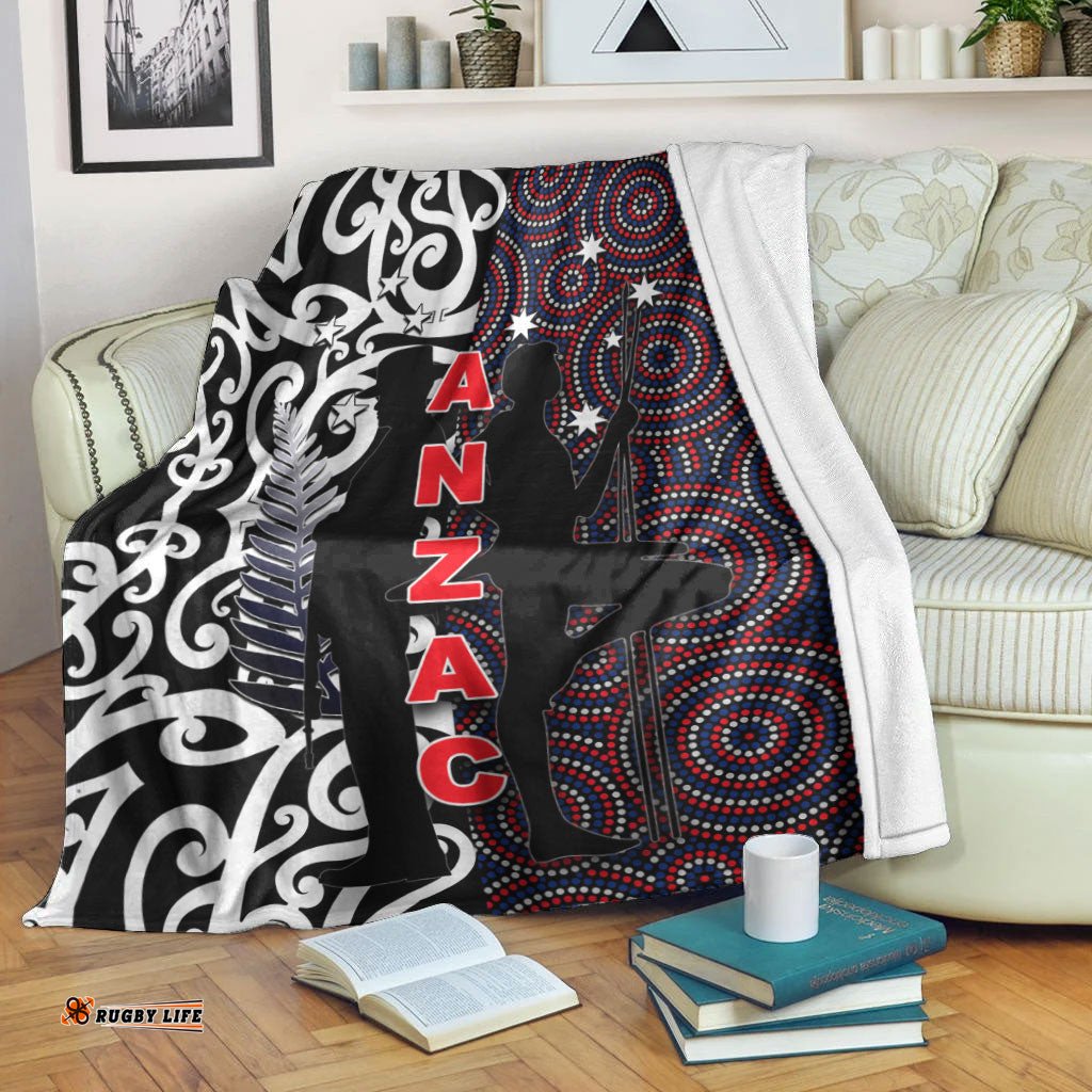 vibehoodie blanket anzac day kangaroo aboriginal kiwi maori premium blanket