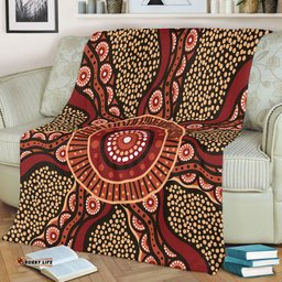 Australia Aboriginal Blanket - Brown Aboriginal Style Dot Painting Blanket