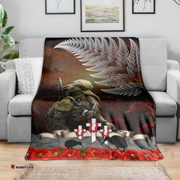 New Zealand ANZAC Day Blanket The Ode of Remembrance and Silver Fern