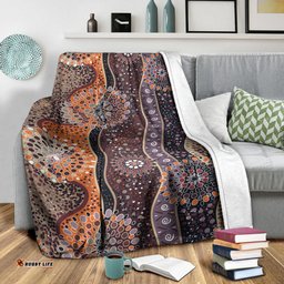 Australia Aboriginal Inspired Blanket - Aboriginal Dot Orange And Purple Dreams