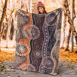 Australia Aboriginal Inspired Blanket - Aboriginal Dot Orange And Purple Dreams
