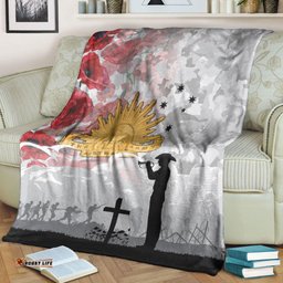 vibehoodie blanket anzac day lest we forget camouflage poppy premium blanket