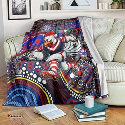 Merry Christmas Sydney Roosters Blanket Aboriginal Santa Rugby Mascot Tricolours