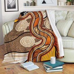 Australia Aboriginal Inspired Blanket - Indigenous Snake Vintage Stye