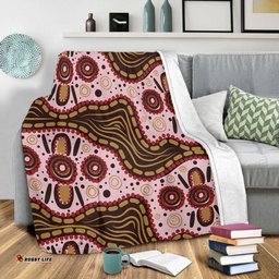 Australia Aboriginal Blanket - Aboriginal Inspired With Pink Background Blanket