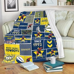 North Queensland Cowboys Premium Blanket - Team Of Us Die Hard Fan Supporters Comic Style