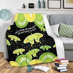 Australia Animals Aboriginal Blanket - Your Wings Already Exist Aboriginal Green Butterflies Art Inspired Blanket