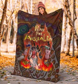 Pray For Australia Premium Blanket Aboriginal Pattern Love Australia