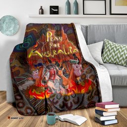 Pray For Australia Premium Blanket Aboriginal Pattern Love Australia