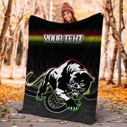 custom personalised black panthers rugby league aboriginal blanket