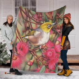 Australia Silvereye Blanket - Silvereye and Gum Blossom Blanket