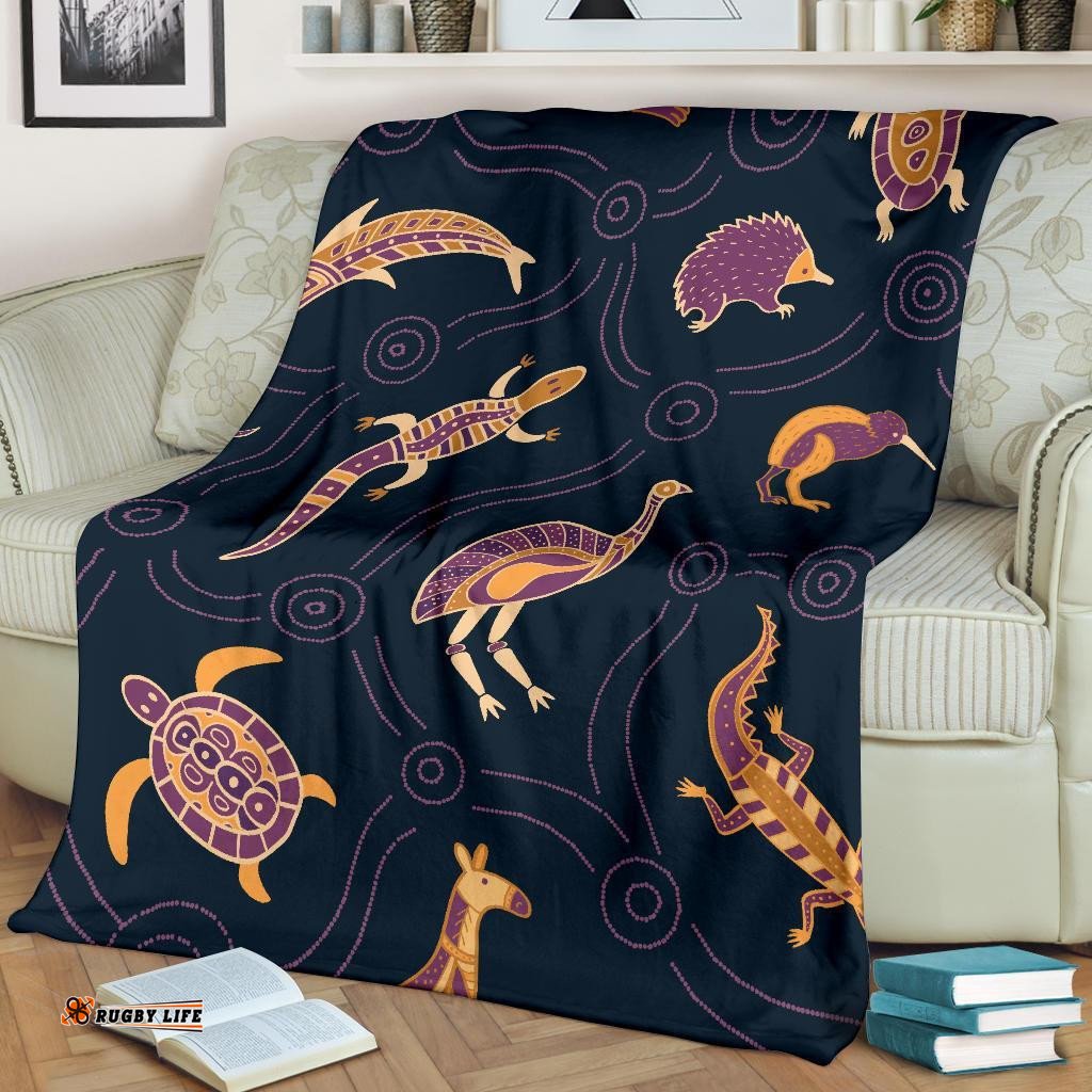 Premium Blanket Indigenous Animals Patterns