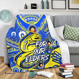 Parramatta Eels Naidoc Week Custom Blanket - For Our Elders Run to Paradise Blanket