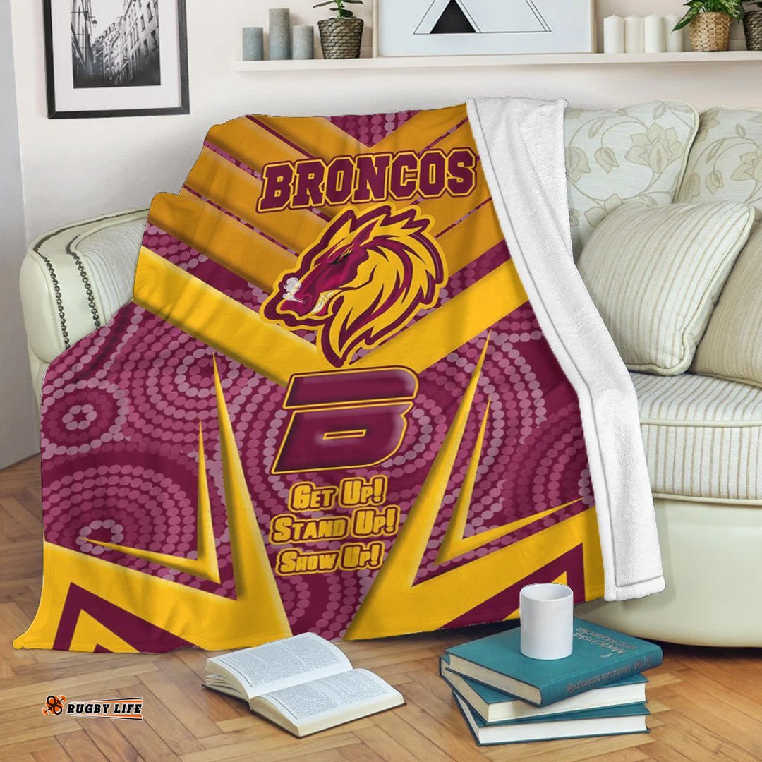 vibe hoodie premium blanket brisbane broncos naidoc 2022 sporty style premium blanket