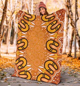Aboriginal Premium Blanket Indigenous Art Patterns Ver03