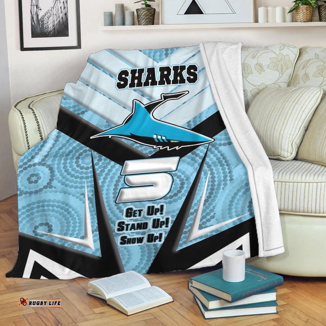 vibe hoodie premium blanket cronulla sutherland sharks naidoc 2022 sporty style premium blanket