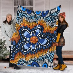 Australia Aboriginal Blanket - Aboriginal Flowers Art Blanket