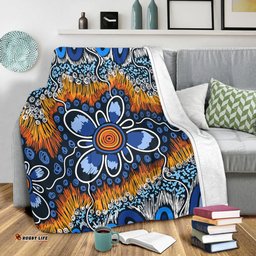 Australia Aboriginal Blanket - Aboriginal Flowers Art Blanket