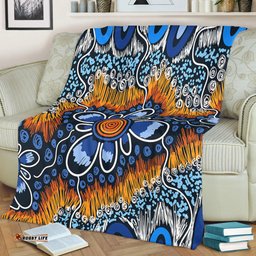 Australia Aboriginal Blanket - Aboriginal Flowers Art Blanket
