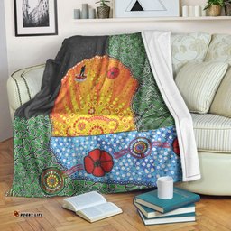 vibehoodie blanket aboriginal australian anzac day lest we forget poppy premium blanket