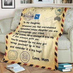 premium blanket postcard from mom to daughter