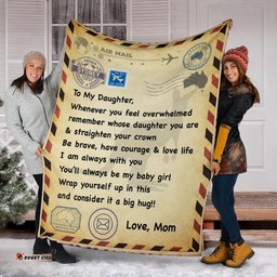 premium blanket postcard from mom to daughter