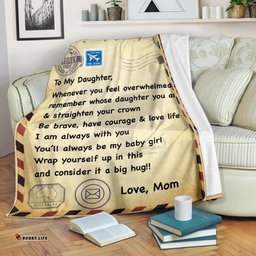 premium blanket postcard from mom to daughter
