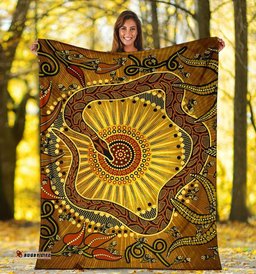 Premium Blanket Australian Aboriginal Snake Rainbow Serpent