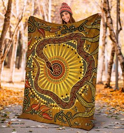 Premium Blanket Australian Aboriginal Snake Rainbow Serpent
