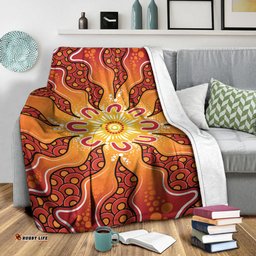 Australia Aboriginal Inspired Blanket - Yellow Aboriginal Dot Artwork